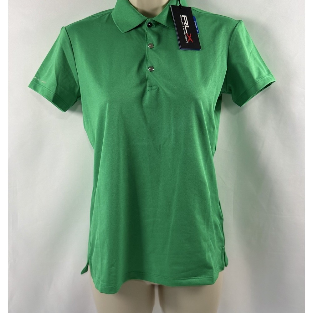 RLX Ralph Lauren Polo Shirt Women 2XS Golf Classic Fit Wicking Snap Button NWT